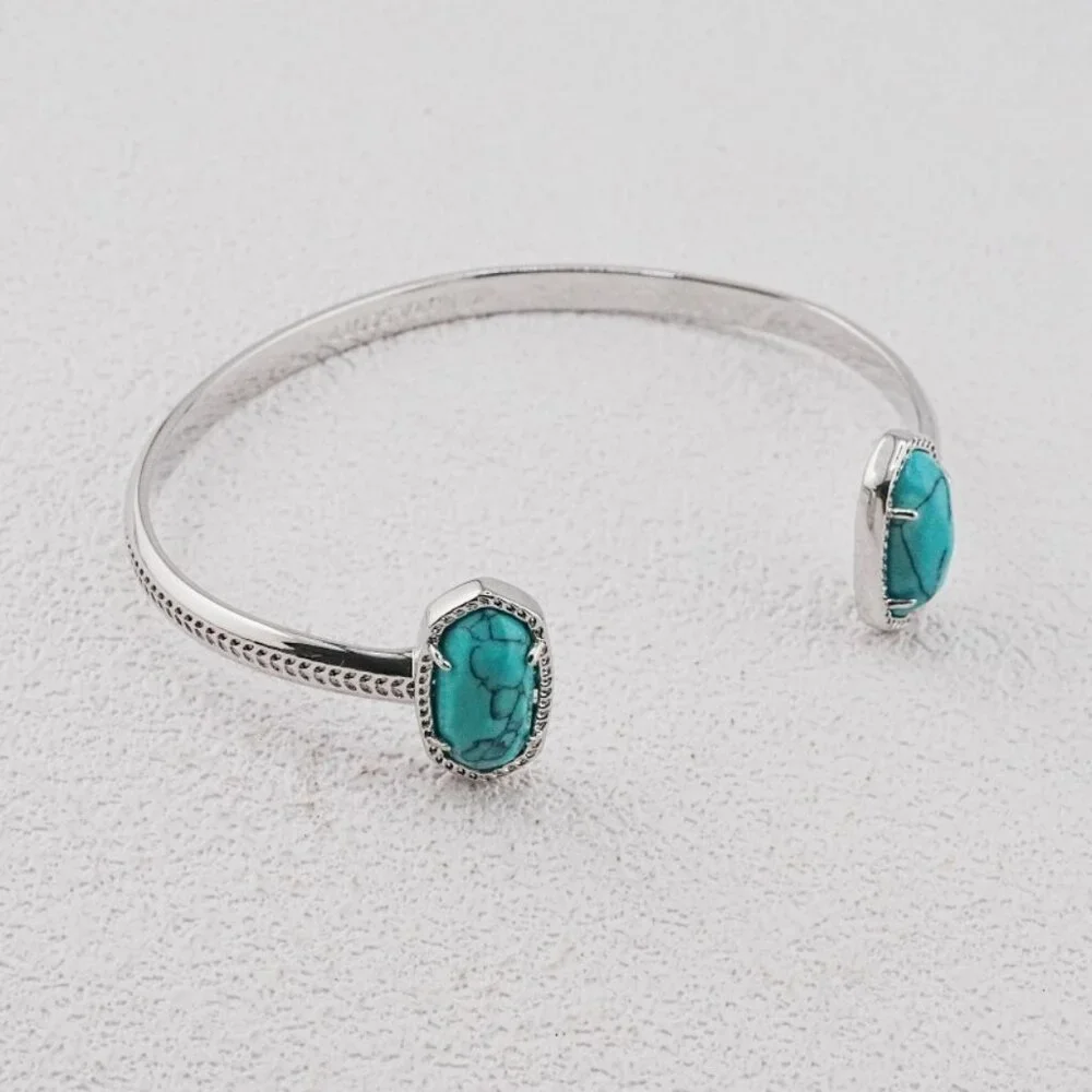 Kendra Scott Oval Blue Cracked Turquoise Bangle